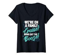 Womens Family Booze Cruise Vacation, Family Matching Cruise Funny V-Neck T-Shirt