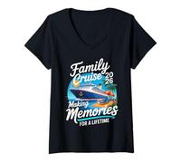 Women's Family Cruise 2026 Making Memories for a Lifetime Ship Beach V-Neck T-Shirt