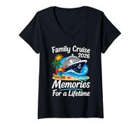Womens Family Cruise 2026 Memories for A Lifetime V-Neck T-Shirt
