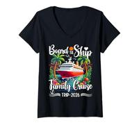 Womens Family Cruise Trip 2026 Board The Ship Vacation V-Neck T-Shirt