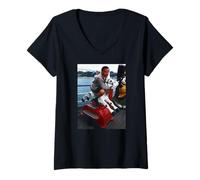 Womens Family Fortunes Presenter Bob Monkhouse Fun at The Pier V-Neck T-Shirt