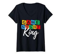 Womens Family Game Night King This is How I Host Game Night Host V-Neck T-Shirt