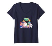 Womens Family Guy Drunk Peter and Family with Logo Cartoon V-Neck T-Shirt