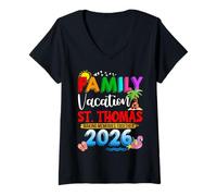 Women's Family Vacation St. Thomas 2026 Matching Group Summer Trip V-Neck T-Shirt