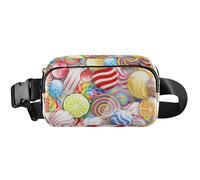 Womens Fanny Packs Colorful Candy Swirl Anti Theft Belt Bag Cute Waterproof Cross Body Waist Purse, Colorful Candy Swirl, 8 x 5.3 x 2.3 inch, Funny Cute, Colorful Candy Swirl, 8 x 5.3 x 2.3 inch