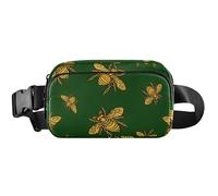 Womens Fanny Packs Cute Waterproof Belt Bags Hip Pack Golden Honey Bee Green Travel Waist Bag, Golden Honey Bee Green, 8 x 5.3 x 2.3 inch, Funny Cute, Golden Honey Bee Green, 8 x 5.3 x 2.3 inch, Funny