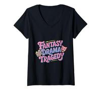 Womens Fantasy Drama Tragedy Book Reader Fiction Genre - V-Neck T-Shirt