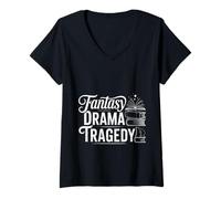 Womens Fantasy Drama Tragedy Book Reader Fiction Genre - V-Neck T-Shirt