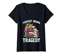 Womens Fantasy Drama Tragedy Book Reader Fiction Genre -- V-Neck T-Shirt