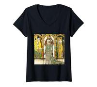 Womens Fantasy Otter Art Deco V-Neck T-Shirt