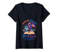 Womens Fantasy Readers Book Club Addicted Characters V-Neck T-Shirt