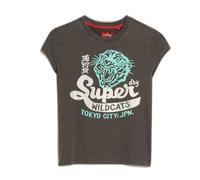 Women's fantasy T-shirt with sleeves and poster design Superdry Noir XL