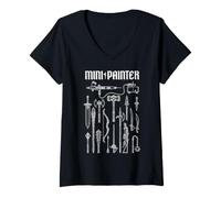 Women's Fantasy Weapons Mini Painter Miniature Airbrush Painting V-Neck T-Shirt