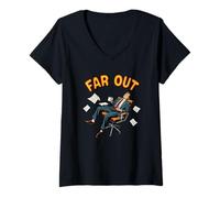 Women's Far and Out Daydreaming Office Worker Motivation V-Neck T-Shirt