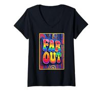 Womens Far Out Hippie Expression V-Neck T-Shirt
