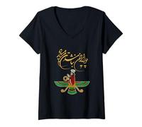 Women's Faravahar Zoroastrianism Zarathustra Persia Philosopher V-Neck T-Shirt