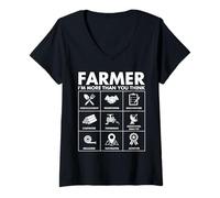 Women's Farmer I am More Than You Think Farming V-Neck T-Shirt