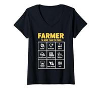 Women's Farmer I'm More Than You Think Farm Farming V-Neck T-Shirt