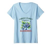 Womens Farmer S Market Organic Blueberries V-Neck T-Shirt
