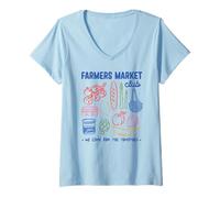 Womens Farmers Market Club Veggie - We Came for the Tomatoes Foodie V-Neck T-Shirt