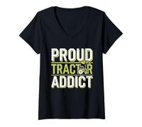 Womens Farming Simulation Virtual Farming Game Fan Farm Life V-Neck T-Shirt