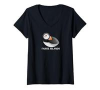 Women's Faroe Islands Puffin Bird Watching Tops, Tees & Accessories V-Neck T-Shirt
