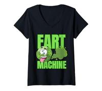 Womens Fart Machine - Brussels Sprouts Christmas Foodie V-Neck T-Shirt