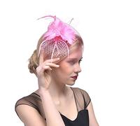 Women's Fascinator Hat Flower Wedding Fascinators Hat Elegant Fascinator Hat Flower Feather Mesh Headband with Hair Clip Girls Flower Hair Clip Fascinators Hat Fashion Dressy Tea Party Hats