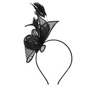 Women's Fascinator Hat Headdress Wedding Hats Hat Clips Veil Headband Mesh Tea Party Headpiece Women Pillbox Hat Hair Accessories for Cocktail Halloween Oktoberfest Gothic, black, One Size Fits All