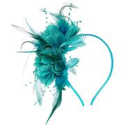 Womens Fascinators Hats Tea Party Hats for Women, Feather Pearl Veil Headband for Wedding Cocktail Dresses Accessories