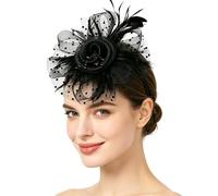 Women's Fascinators Headpiece Hair Accessories Flower Veil Headpiece for Tea Party - Tea Party Hats, for Wedding Parties, Funeral Parties, Bridal Showers, Various Events and Ceremonies as well as Wide