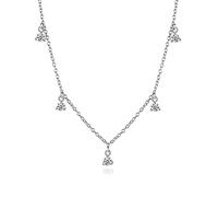 Women's Fashion 925 Sterling Silver Dazzling Cz Cross Heart Star Pendant Short Necklace For Women Girls Gift
