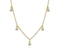 Women's Fashion 925 Sterling Silver Dazzling Cz Cross Heart Star Pendant Short Necklace For Women Girls Gift