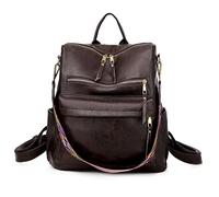 Women's Fashion Backpack Purse - Animal Pattern PU Leather Rucksack - Multi-Pocket Convertible Shoulder Bag for Travel Shopping - Anti-Theft Ladies Daypack with Colourful Strap