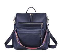 Women's Fashion Backpack Purse - Animal Pattern PU Leather Rucksack - Multi-Pocket Convertible Shoulder Bag for Travel Shopping - Anti-Theft Ladies Daypack with Colourful Strap