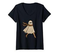 Womens Fashion Boo Ghost Runway Strut Funny High Heels Scarf Sassy V-Neck T-Shirt