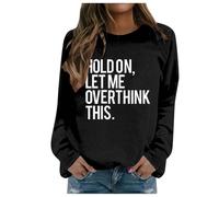Women's Fashion Casual Autumn and Winter English Letter Print Hoodie Crew Neck Hoodie Long Sleeve Top Skater Clothing, black, XL