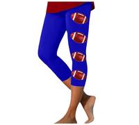 Women's Fashion Casual Rugby Print Fleece Inner Fleece Sweatshirt Yoga Pants Leggings Capri Dresses Faux Leather, Blu-f, XL