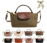 Women's Fashion Colorblock Mini Crossbody Bag,Mini Shoulder Purses with Adjustable Strap,Solid Color Nylon Square Handbags