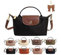 Women's Fashion Colorblock Mini Crossbody Bag, Mini Square Shoulder Purses with Adjustable Strap, Solid Color Nylon Versatile Handbags for Women