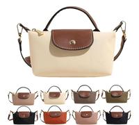 Women's Fashion Colorblock Mini Crossbody Bag, Small All-Match Handbag with Adjustable Strap, Vintage Solid Color Square Purse (White)