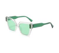Women's Fashion Colour Blocking Street Shoot Sunglasses Men's Outdoor Driving Holiday Sun Glasses(Green)