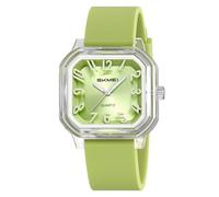Womens Fashion Cute Jelly Transparent Quartz Watch Large Face Soft Silicone Strap Clear Easy Reader Waterproof Casual Lightweight Sport Wristwatch, Green, Fashion, Simple, Casual