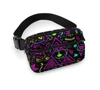 Women's Fashion Dress Decor Waist Bag, Small Pack, Portable Belt Bag with Adjustable Strap Magical Bright Alchemical Cosmic Goth Trippy Purple Sun Moon Art Witchcraft