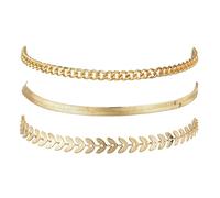 Women's Fashion Foot Chain Three Piece Set Flat Wheat Ear Combination Decoration Sac Bracelet (A, One Size)