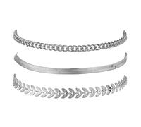 Women's Fashion Foot Chain Three Piece Set Flat Wheat Ear Combination Decoration Sac Bracelet (B, One Size)