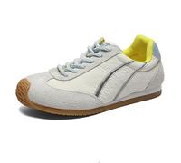 Women's Fashion Mesh Trainers - Casual Lace-Up Lightweight Spring Autumn Breathable Oxford Sneakers with Color Matching Trend, Versatile Flats Shoes,Blue-35
