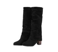 Womens Fashion Mid Calf Western Boots Durability Outside Ballroom Dance Shoes for Parties and Proms Riding Boots for Ladies White Women