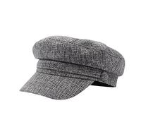 Womens Fashion Newsboy Cap with Visor Simplicity Linen Beret Caps Lightweight Versatile Baker Boy Hat Peaked Cap Solid Color Casual Classic Hats Comfortable Accessories for All Seasons Grey