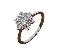 Women's Fashion Princess Ring Bride Wedding Ring Couple Promise Engagement Ring Anniversary Ring Jewelry Anime Jewelry Rings (Silver, 8)